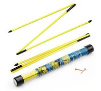 Collapsible Golf Alignment Sticks | 48 Inches Yellow Golf Trainer Stick Set for Aiming/Putting/Posturing | Fiberglass Rods for Practice | Portable Super Stroke Alignment Sticks with PVC Tube Case