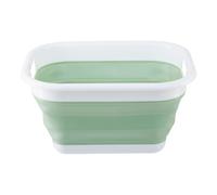Collapsible Green White Laundry Basket