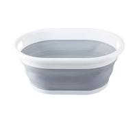 Premier Housewares Collapsible Grey White Laundry Basket Multipurpose And Portable Made from Sturdy PP And Eco-friendly Rubber 39 x 24 x 54