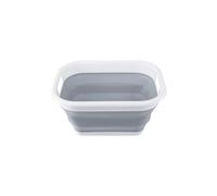 Premier Housewares Collapsible Grey White Laundry Basket Multipurpose And Portable Made from Sturdy PP And Eco-friendly Rubber 34 x 24 x 44