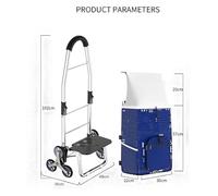 Collapsible Grocery Cart with Tri-Wheels - Stair Climber Trolley Easy to Use Shopping Cart for Groceries Lightweight and Perfect for Convenient Shopping