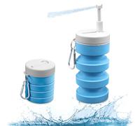 Collapsible Handheld Portable Bidet, with Retractable and Angle-Adjustable Nozzle, Hook, Blue, 300ML, Silicone Butt Shower for Baby Diaper Changes, Pregnancy, Puerperium and Postnatal Care 1Piece