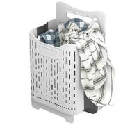 Collapsible Hanging Laundry Basket, Wall Mounted Dirty Clothes Storage Box with Carry Handle Space- Saving, Large Capacity Bathroom Clothes Organizer, for Dormitory, Home, Laundry Room, Bathrooms