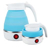 Collapsible Kettle, Foldable Small Electric Kettle, 600ML Silicone Camping Travel Kettles, Portable Mini Kettles with Separable Power Cord for Outdoor Hiking Camping Travel Picnic (blue)
