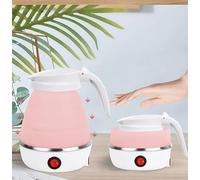 Collapsible Kettle Portable Mini Foldable Electric Kettle Suitable for Home Travel and Camping (Pink)