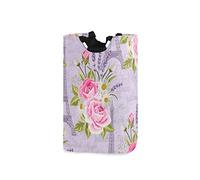 Collapsible Large Laundry Basket with Handles Waterproof Laundry Hamper Dirty Clothes Basket Foldable Washing Bin（Eiffel Tower and Flowers）