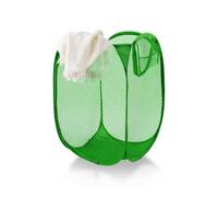 Collapsible Laundry Basket Pop Up Mesh with Handles | Foldable Washing Basket Hamper Lightweight Portable Clothes Storage Bag for Home Dorm Travel Green