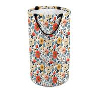 Collapsible Laundry Baskets for Dorm - Large Round Colorful Art Flower Print Foldable Baby Kids Laundry Hamper, 135 L Dirty Clothes Hamper for Boys Girls Bedroom Nursery Decor Aesthetic