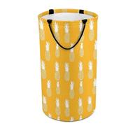 Collapsible Laundry Baskets for Dorm - Large Round Minimalist Pineapple Print Foldable Baby Kids Laundry Hamper, 135 L Dirty Clothes Hamper for Boys Girls Bedroom Nursery Decor Aesthetic