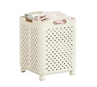 Collapsible Laundry Baskets Rolling Laundry Hamper with Wheels & Handle - Foldable Waterproof Laundry Trolley, Large Washing Basket for Laundry Room, Bathroom, Bedroom, Dorm (Beige,large size)