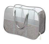 Collapsible Laundry Baskets with 3 Compartment, 150L Tear-proof Pop Up Hamper, Foldable Laundry Basket with Tote Handles, Dirty Clothes Hamper for Laundry, Bedroom, Bathroom, Dorm Grey