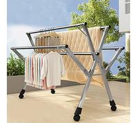 Collapsible Laundry Drying Rack, Stainless Steel Space-Saving Design for Indoor Clothes Airer and Portable Folding Use