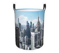 Collapsible Laundry Hamper Basket With Cute New York Fashion City Print - Foldable Storage Organiser For Bathroom, Bedroom, Dorm - 2 Sizes | Space Saving Design & Handles