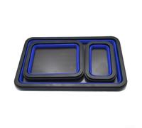 Collapsible Magnetic Tray 3pcs Foldable Silicone(A) | Space-saving fold design, 3-piece set, strong magnet hold, silicone grip, garage storage