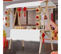Collapsible Market Stall Rack With Canopy Portable Outdoor Vending Cart Display Trolley for Toy Dessert Party Exhibition Farmers Market,06,47.2in/120cm