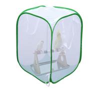 Collapsible Mesh Bird Cage for Song Bird, Bird Cage Seed Catcher White, Large Parakeet Cages, Pop-Up Design, 18 x 18 x 46 Inches
