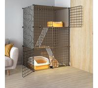 Collapsible Metal Cage for Small Animals - Indoor Pet Enclosure for Cats and Small Pets, Space-Saving Design for Indoor Use