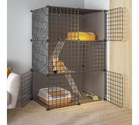 Collapsible Metal Cage for Small Animals - Indoor Pet Enclosure for Cats and Small Pets, Space-Saving Design for Indoor Use