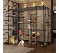 Collapsible Metal Cat Cage Enclosure Indoor DIY Cat Playpen Small Animal Crate Sturdy Cattery Durable Pet House Large Exercise Place Ideal For 1-3 Cat (Color : C, Size : 219 * 111 * 182cm)