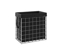 Collapsible Metal Wire Laundry Basket, Silver and Classic Black / 110L