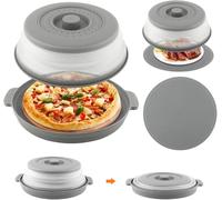 Collapsible Microwave Cover, Microwave Splatter Cover with 2X Mini Oven Mitts，1X Cleaning Towel, 3XHooks, Prevents Food Splatter, Vented Plate Guard，Kitchen Essential Gadgets for Meal Prep.