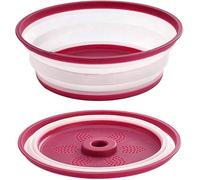 Collapsible Microwave Food Cover,Plastic Foldable Microwave Splatter Guard with Grip Handle,Microwave Plate Cover Lid Colander Basket for Fruit Vegetable Food