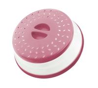 Collapsible Microwave Splatter Cover, 10.5 Inch, Dishwasher-safe, Microwave Plate Cover With Steam Vent，BPA-Free Silicone & Plastic (Dark pink)