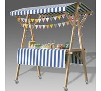Collapsible Mobile Food Vendor Cart, Portable Display Stand Table for Farmers Market, Ice Cream Cart on Wheels