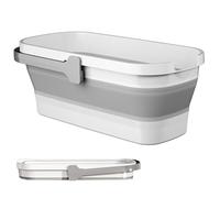 Collapsible Mop Bucket, 10.2L Rectangle Collapsible Bucket with Handle, Plastic Foldable, Space Saving Cleaning Buckets for Household Use, Camping, RV Mop