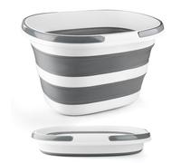 Collapsible Mop Bucket with Handle for Cleaning, 16L Silicone Folding Bucket for Windows Cleaning, Car Washing, Travel Wash, Garden Supplies Organizer, Foldable Plastic Bucket for Storage, RV Tools