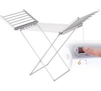 Collapsible Movable Laundry Airer, Large Heated Drying Rack Collapsible Clothes Dryer with Wings Indoor Outdoor Airer Movable Clothes Horse Wet Laundry Racks