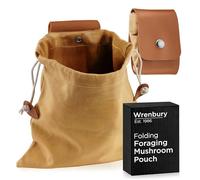 Collapsible Mushroom Foraging Bag - Waxed Canvas Mushroom Foraging Pouch - Foldable Fungi Accessories and Forager Gifts - 475ml