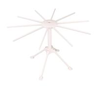 Collapsible Pasta Drying Rack, Plastic Foldable Homemade Fresh Spaghetti Stand Dryer Noodle Hanger for Kitchen with 10 Arms，Kitchen Counter Use, Batch Cooking and Meal Prepping (White)