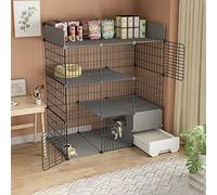 Collapsible Pet Cage,Kitten Cage For Indoor Cats,Cat Cage With Litter Box,2 Tier Cat Cage Large,Diy Pet Playpen,For Kitten Exercise,111 * 49 * 124cm-A