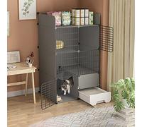 Collapsible Pet Cage,Kitten Cage For Indoor Cats,Cat Cage With Litter Box,2 Tier Cat Cage Large,Diy Pet Playpen,For Kitten Exercise,75 * 49 * 124cm-B