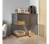 Collapsible Pet Cages for Small Animals, Indoor Metal Cage for Cats and Small Pets, Free Space Cattery for Indoor Use
