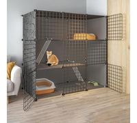 Collapsible Pet Cages for Small Animals, Indoor Metal Cage for Cats and Small Pets, Free Space Cattery for Indoor Use