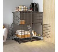 Collapsible Pet Cages for Small Animals, Indoor Metal Cage for Cats and Small Pets, Free Space Cattery for Indoor Use