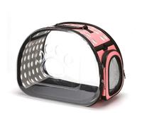 Collapsible Pet Carrying Bag Breathable Space Capsule Clear Cat Carrier Waterproof Pet Going Out Bag Storage Basket for Travel Hiking Walking & Outdoor Use (Pink)