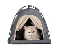 Collapsible Pet Tent House, Portable Cat Shelter with Breathable Mesh & Multiple Colors for Indoor Outdoor Use(Gray,18.5''x18.5''x17.7'')