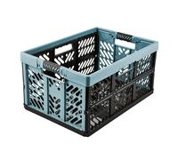 Collapsible Plastic Crate Box 45L 50kg Storage Soft Handles Ergonomic Sturdy HQ