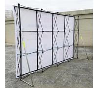 Collapsible Pop Up Display Stand with Extra Support Bar for Trade Show and Outdoor Advertising