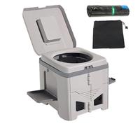 Collapsible Portable Toilet with Lid & Carry Bag, Camping Toilet with Paper Holder, Lightweight Foldable Travel Potty for Adults & Kids, Compact, Easy-to-Clean for Outdoor, Camping, Car, Long Trips