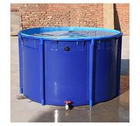 Collapsible PVC Fish Pond - 1.5x1.5m Outdoor Koi Storage Tank, Circular Above Ground Pool with Bracket, Durable Irrigation Tarpaulin for Water Holding