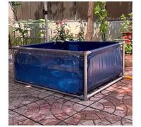 Collapsible PVC Koi Pond Tank Transparent Fish Aquarium Outdoor Use 100x100x40cm Turtle Pool Perfect for Koi Garden Ponds & Aquatic Life