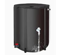 Collapsible Rain Barrel, 200L Rain Water Collection Barrel with Dual Spigots Integrated One-Piece Water Butt with Leak-proof Design for Garden Irrigation Car Washing 60 * 70CM