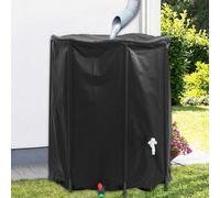 Collapsible Rain Barrel Black PVC 1250L 100x120cm with Spigot & Mesh Inlet Easy