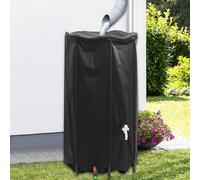 Collapsible Rain Barrel Black PVC 380L 100x120cm Mesh Inlet Spigot with Hose Tap