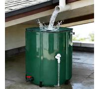 Collapsible Rain Barrel, Foldable Water Storage Tank, Portable Rain Collection System with Spigots for Garden Irrigation