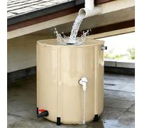 Collapsible Rain Barrel, Foldable Water Storage Tank, Portable Rain Collection System with Spigots for Garden Irrigation